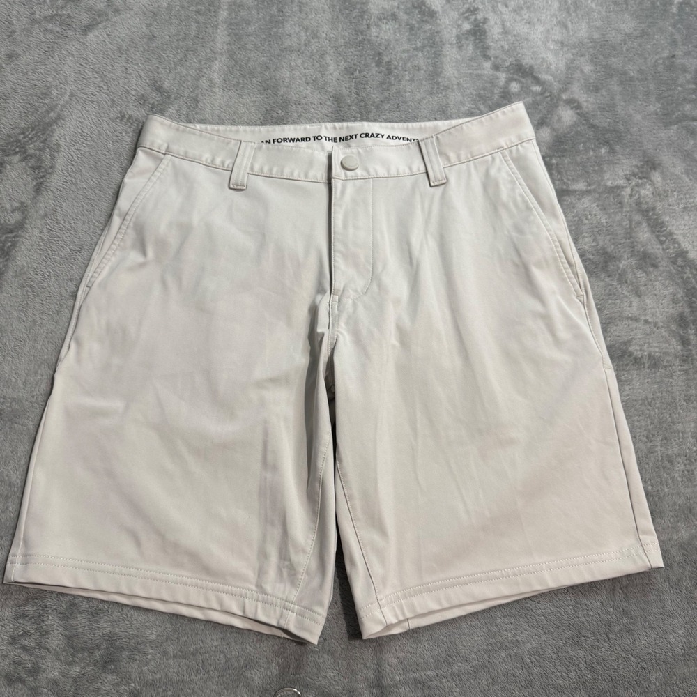 Rhone Commuter Performance Shorts Mens 30 Khaki Beige Golf Activewear 8.5 Inseam